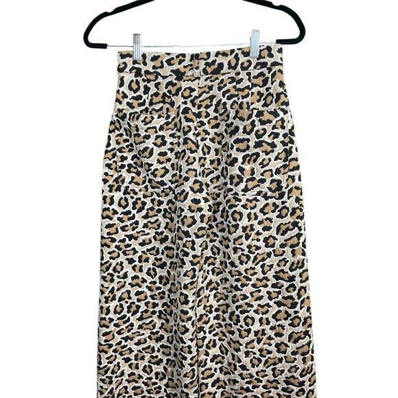 Maeve The Colette Leopard Cropped Wide Leg Culottes Pants Size 27 Small US 4 - Picture 13 of 13